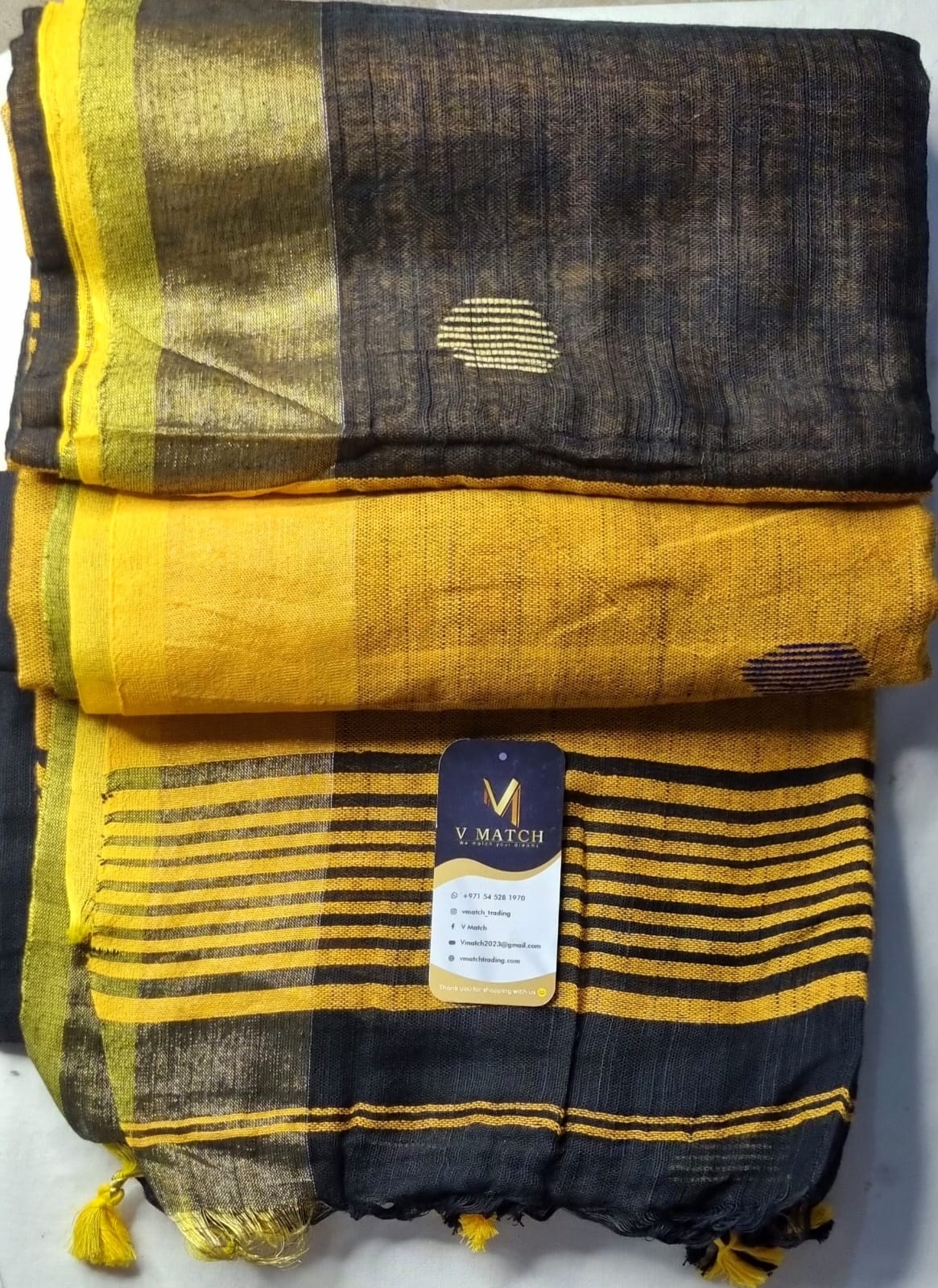 32SEP25.KHADI COTTON HAND WEAVING BALL BUTI SAREE