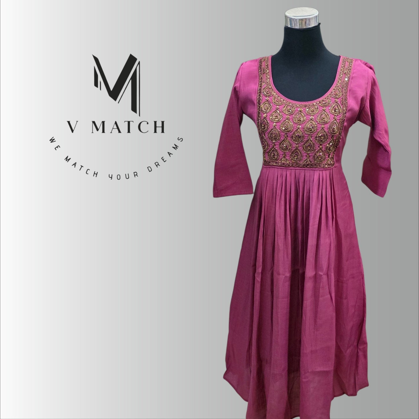 71826.MulChanderi Pleated A-Line Top.