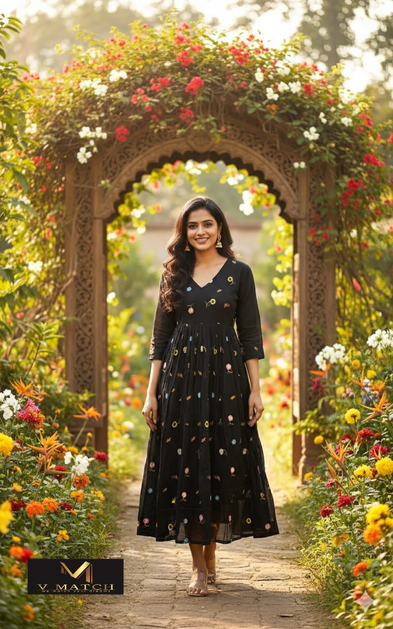 22226.Mul Chanderi Frock.
