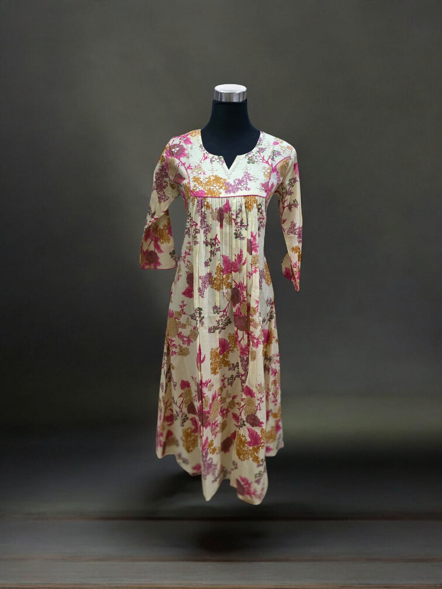 05226. Printed Cotton A line Top without Lining.