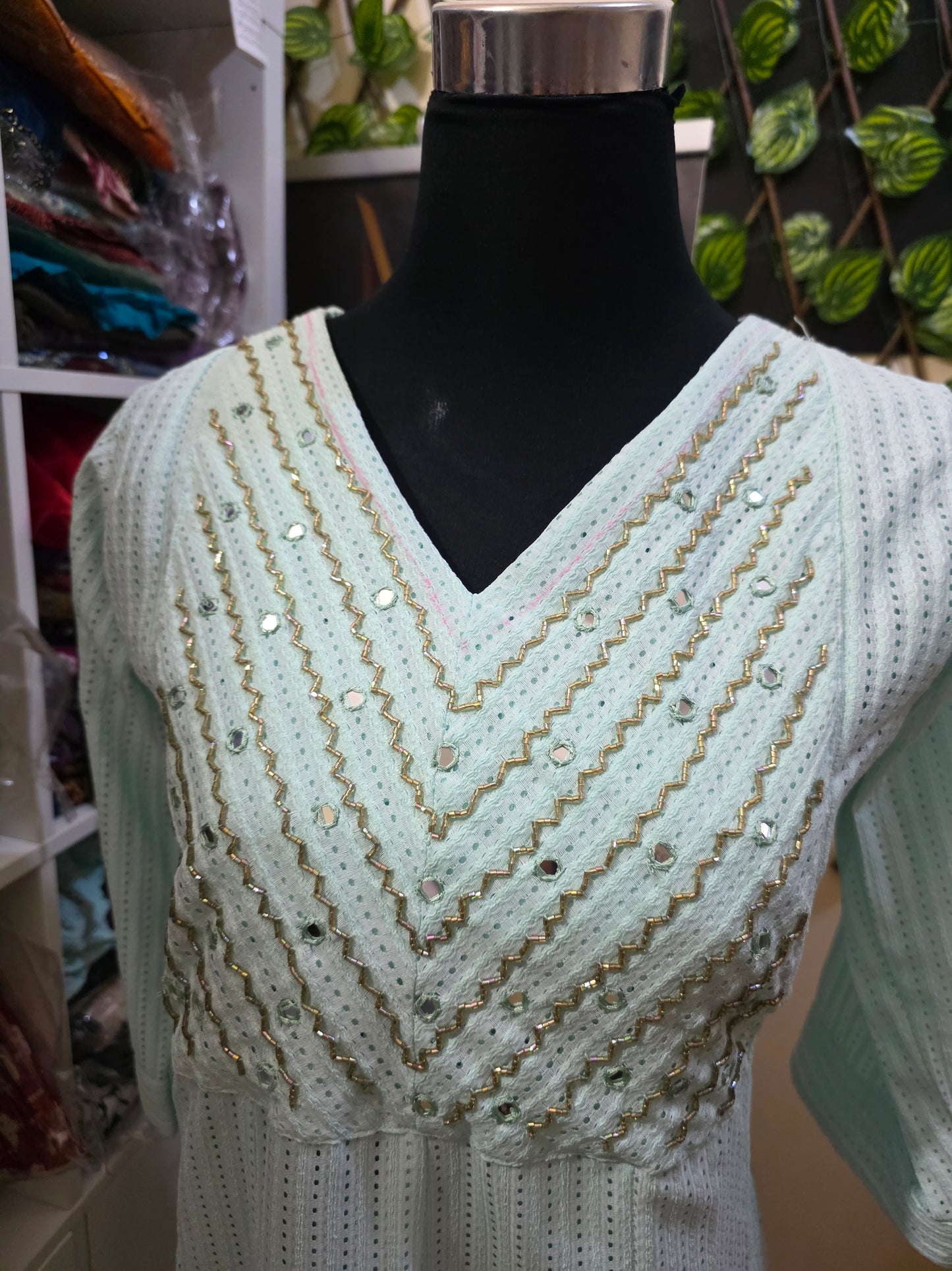 06226. Premium Soft Cotton Hakoba Panel Cut A line Top