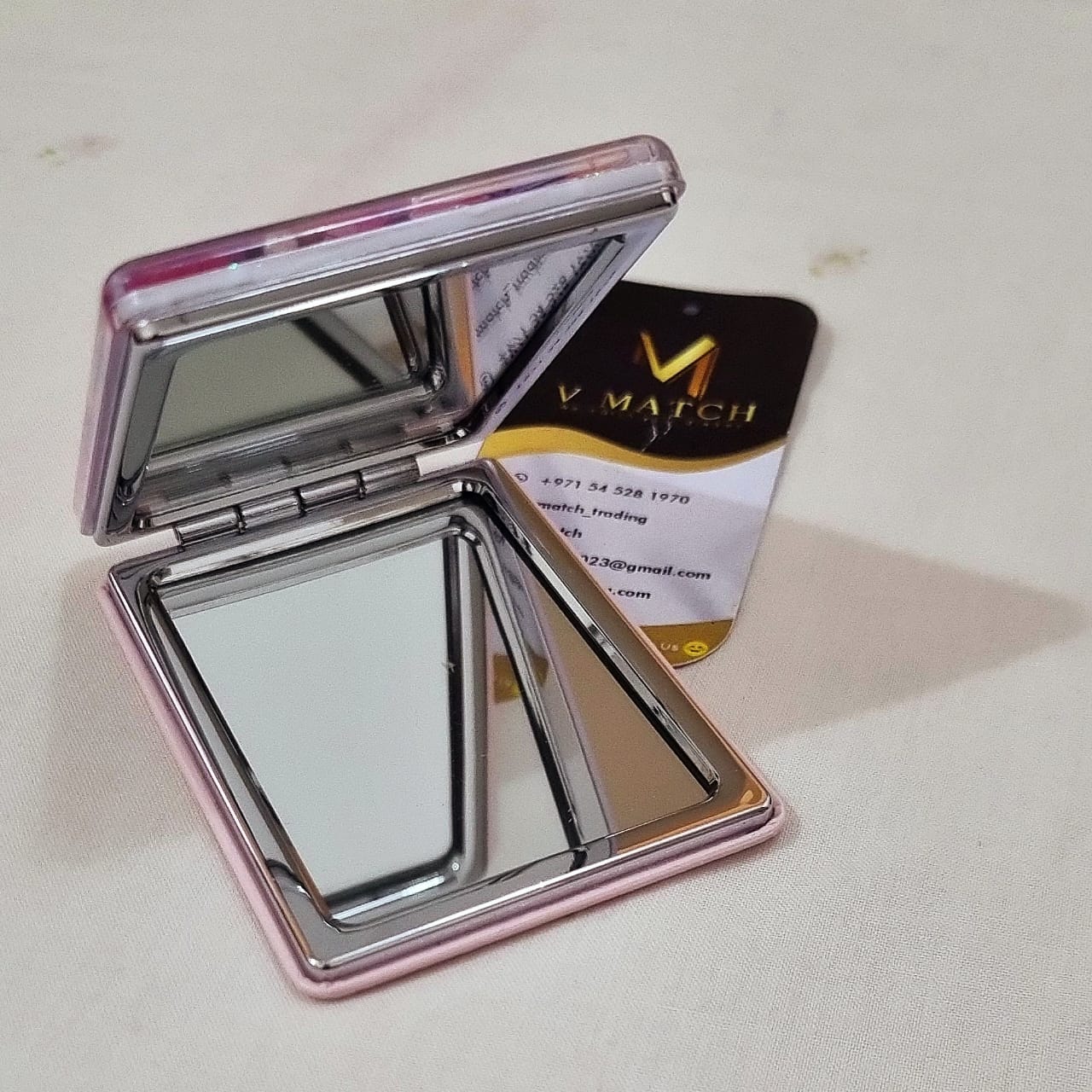 01AC25.Portable Makeup Mirror 2 pcs square makeup mirror double side mirror cosmetic mirror small gift cute Portable Vanity Mirror