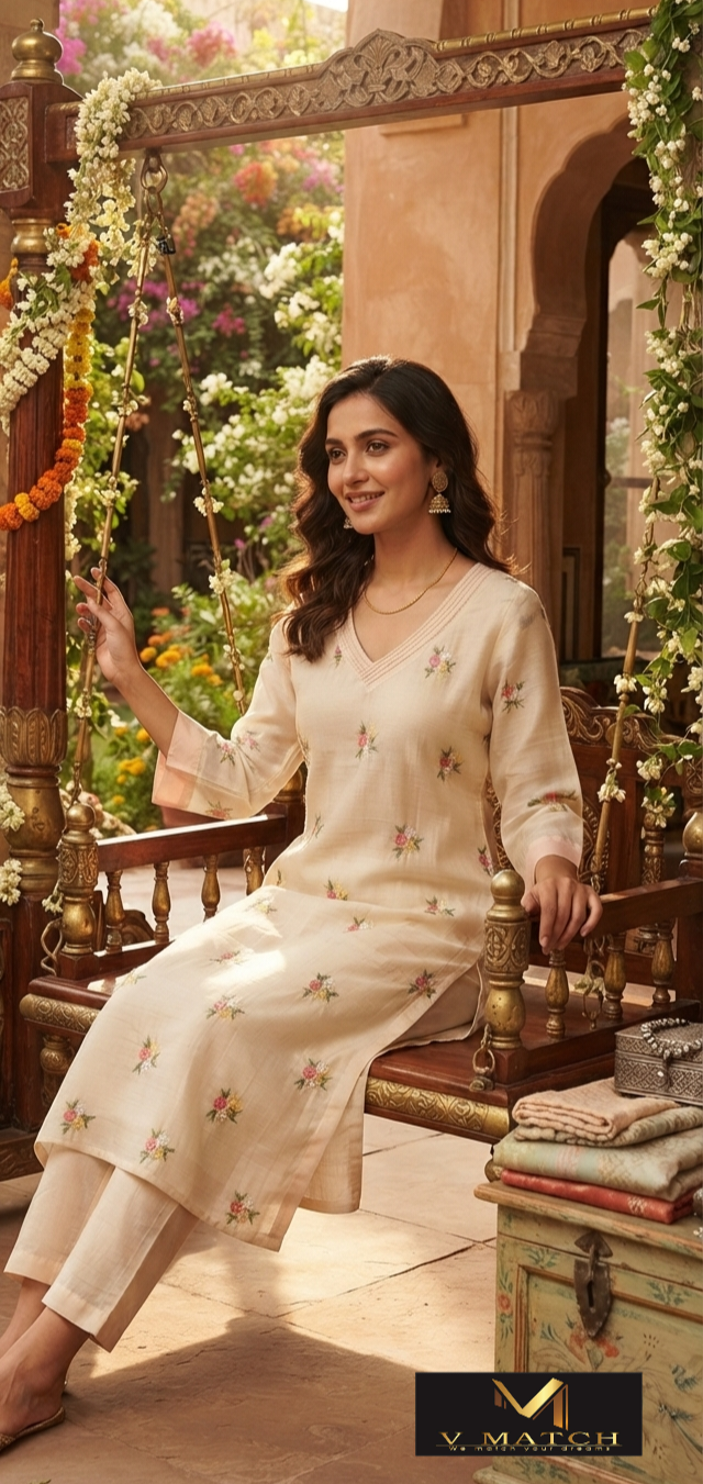 51226. MulChanderi Co ord Set.