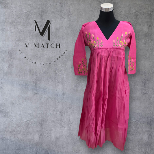 30226.Mul-Chanderi A-Line Top