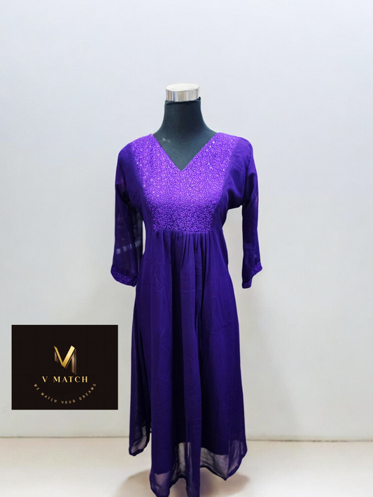 04226. Georgette A-line Top.