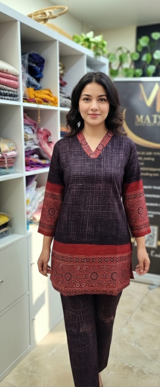 21SEP25. Coord Set Pure Cotton Top with Pant.