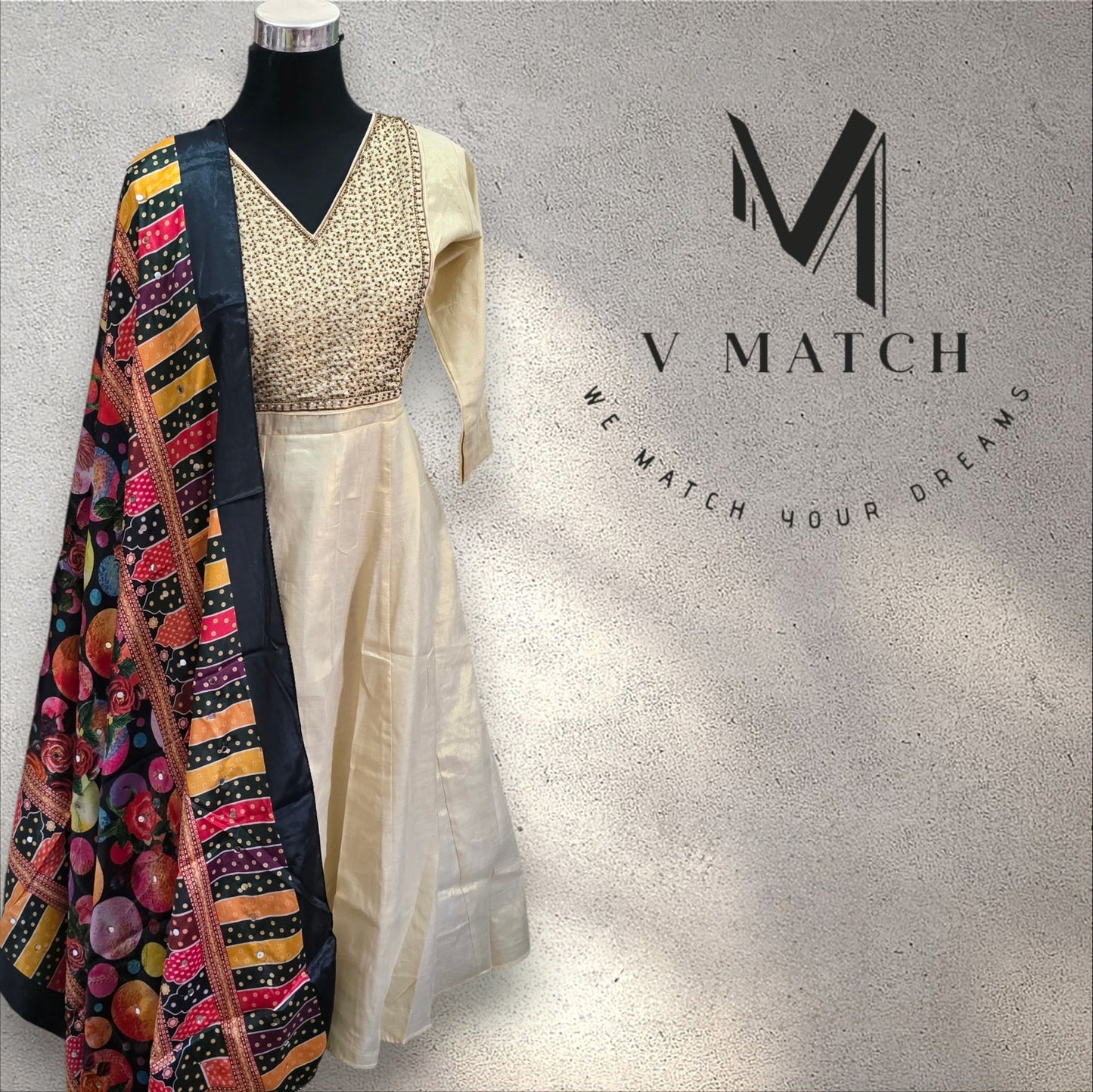 7826. Tissue Frock with Pakistani Dupatta.