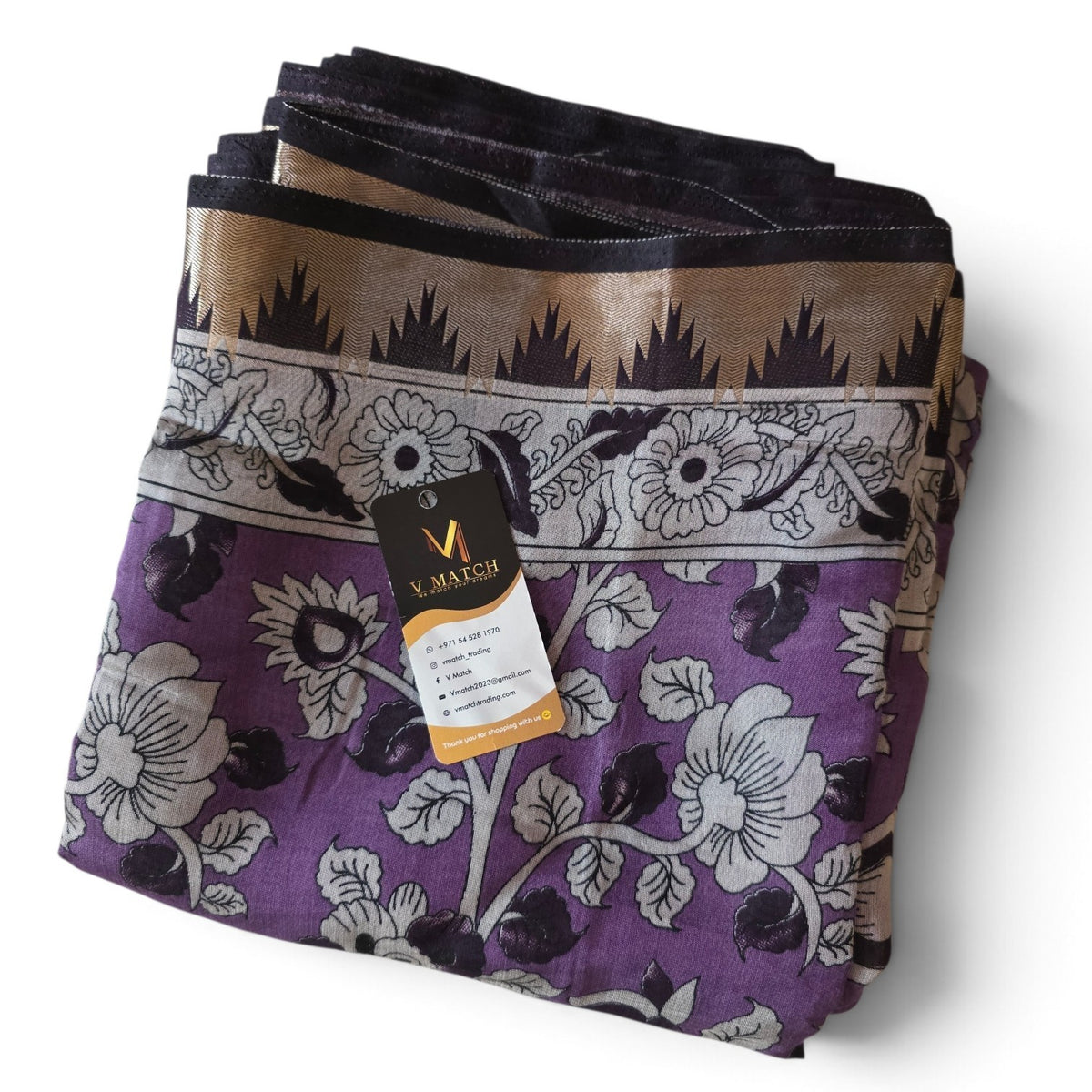75326. Pen Kalamkari Mangalagiri Silk Saree