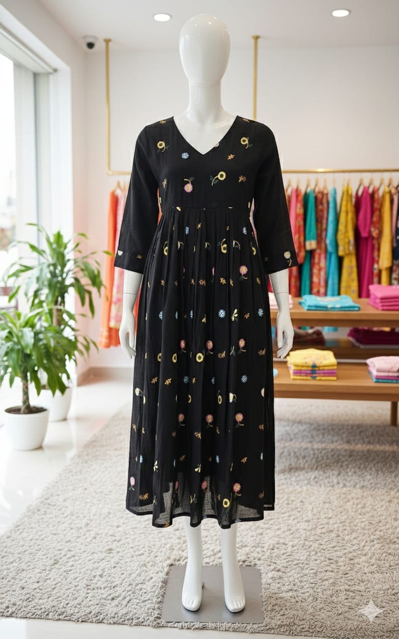 22226.Mul Chanderi Frock.