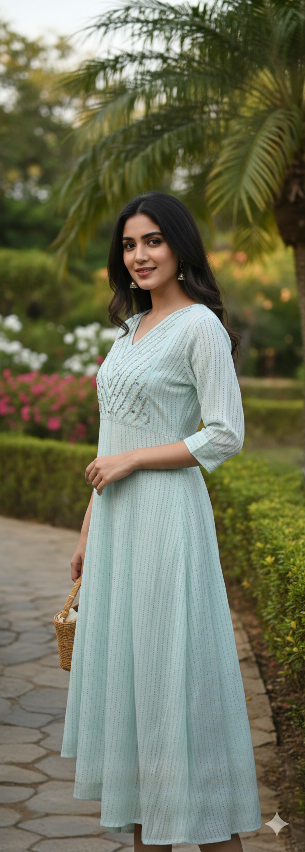 06226. Premium Soft Cotton Hakoba Panel Cut A line Top