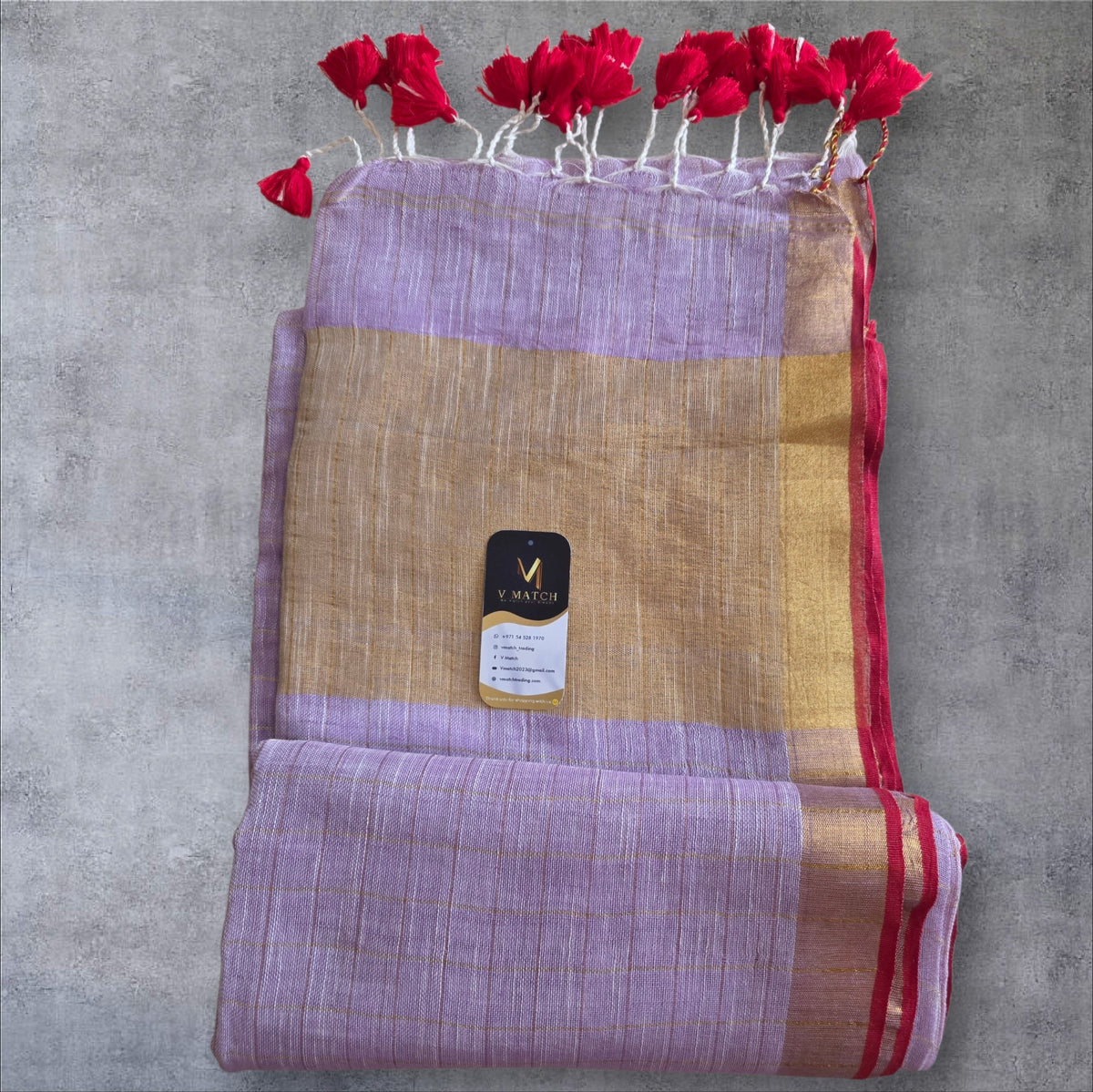 OS115. Linen Check Saree.