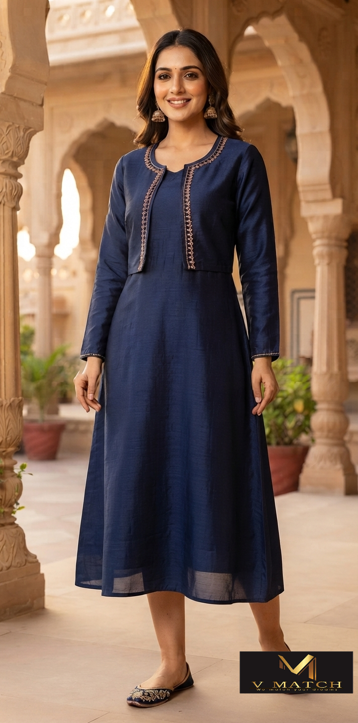 74426. Vichitra Silk Jacket Top