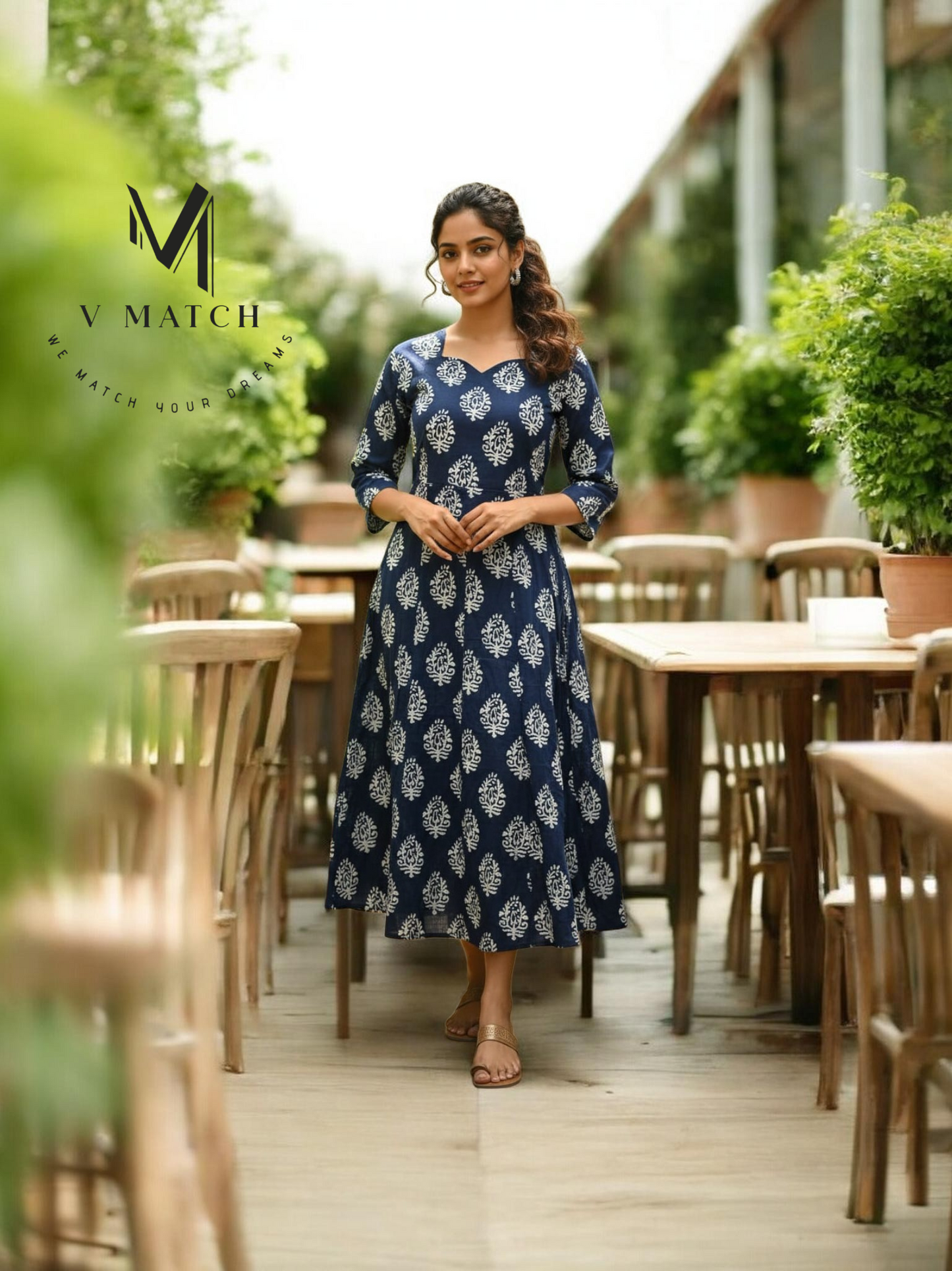 12226. Natural Dyed Indigo Cotton Frock.