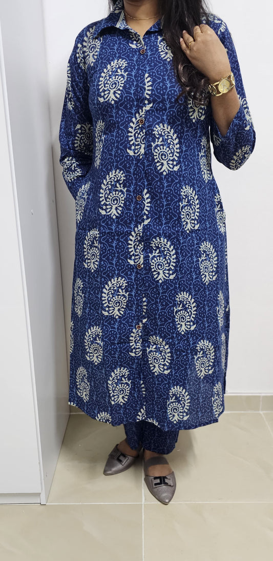 11MY25. COTTON Block Print Co-ord Set.